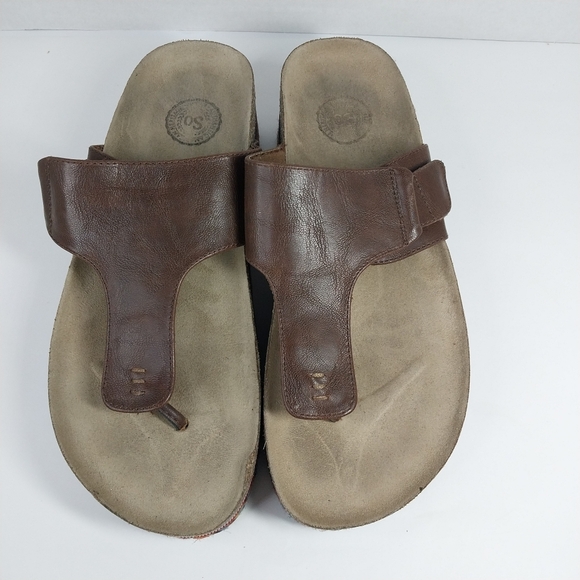 So Brand Size 9 M Faux Leather Platform Cork Multi Colored Boho Sandals Shoes - Picture 9 of 14